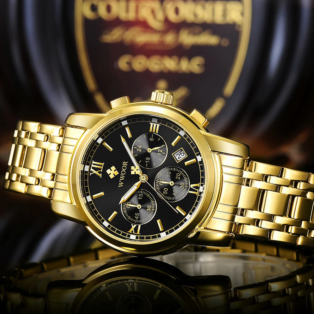 2018 WWOOR Мужские кварцевые часы мужские лучший бренд класса &quotлюкс&quot спортивные