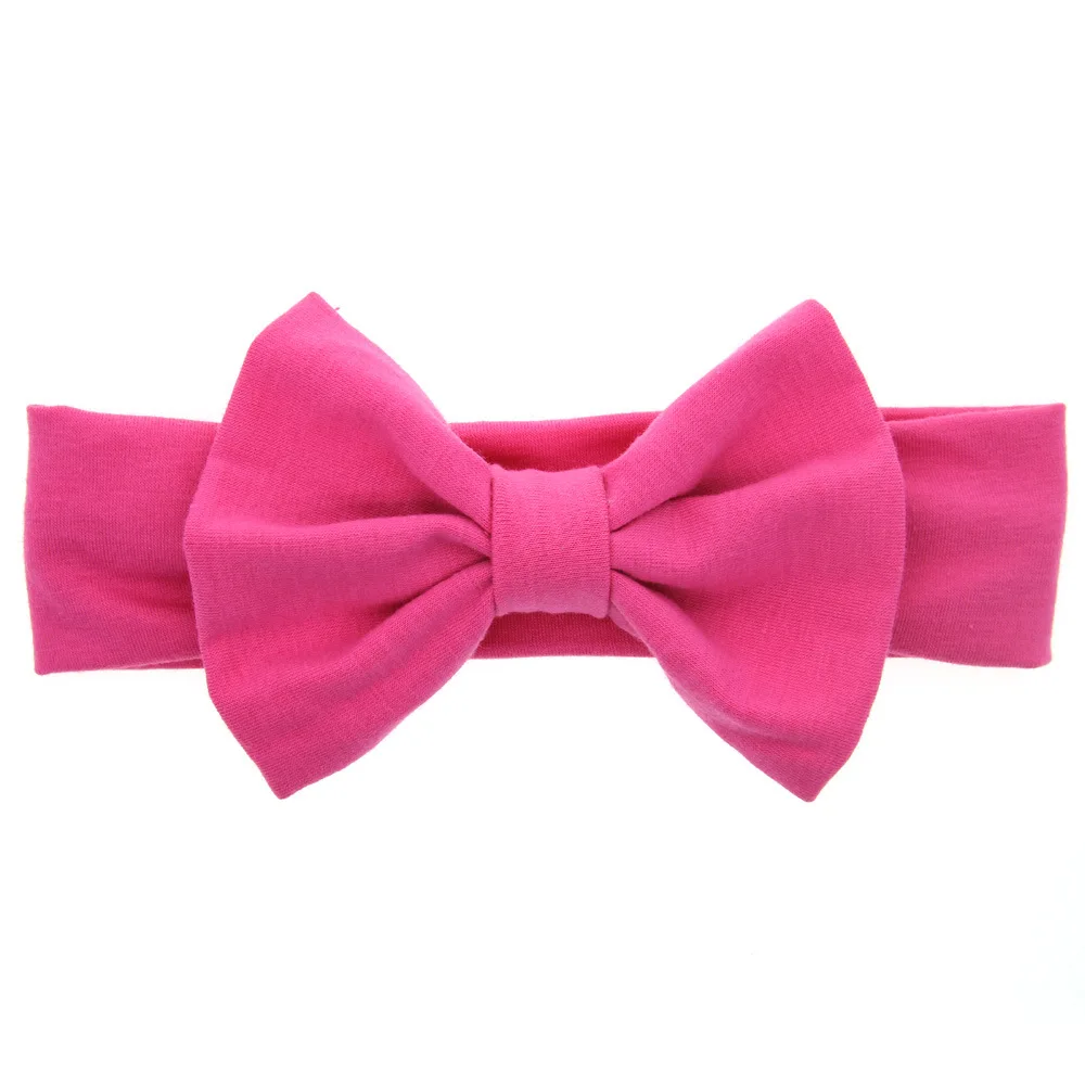 

Children Girl Big Bow Headband Solid Color Elastic Headwear Hair Accessories HATWO0034