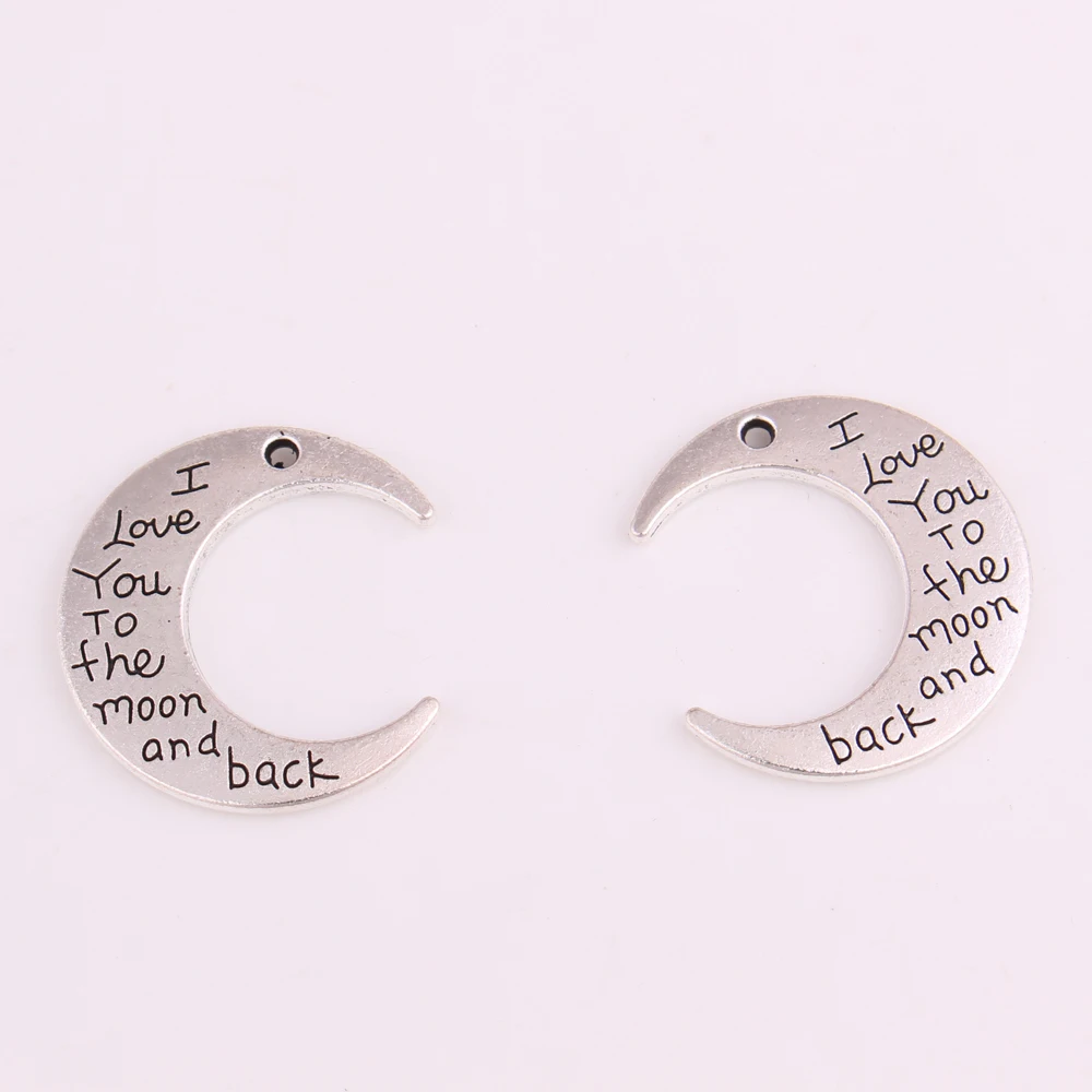 I love you to the moon and back DIY Изогнутые подвески в форме Луны для ожерелья браслета серьги