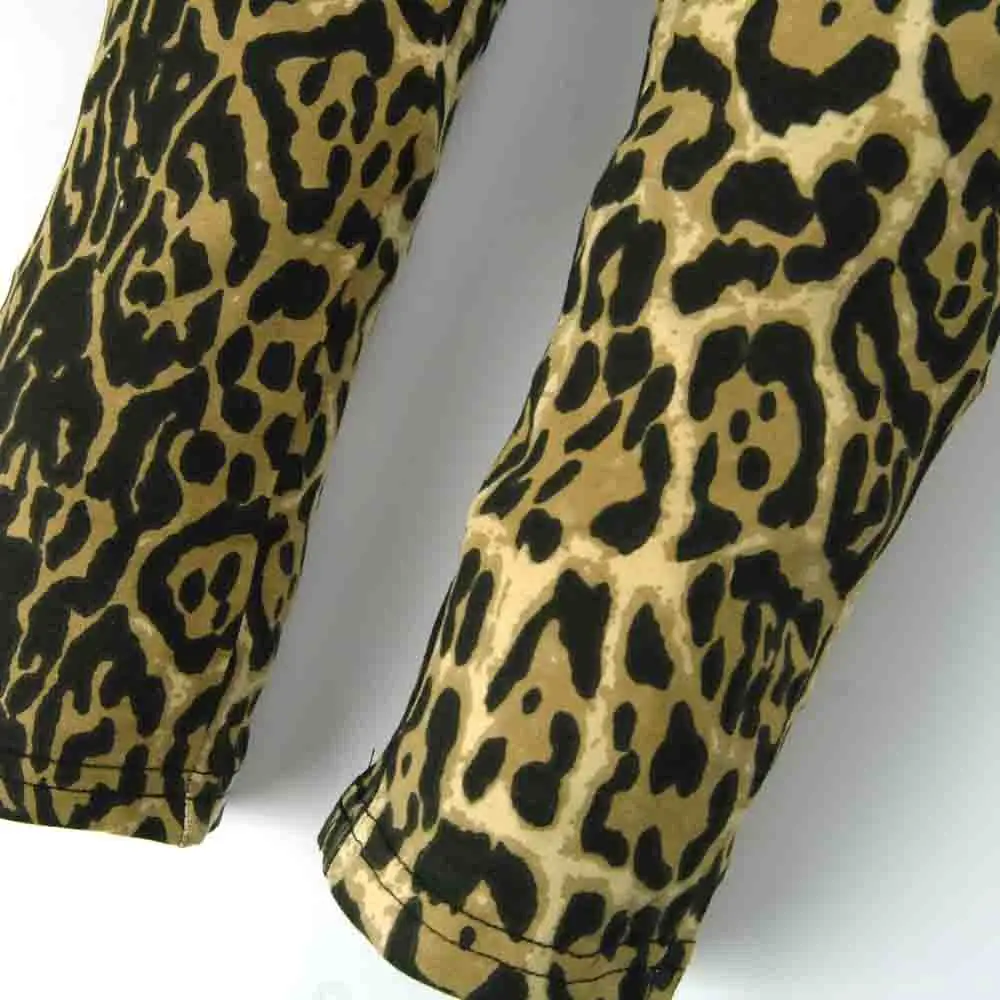 

6-10Y Girls Leopard Printing Harem Children Capris Trousers Kids hip hop Pants knitted camo joggers sarouel Autumn Spring MH6933