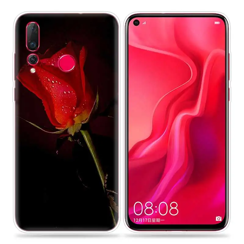06 Мягкий чехол из ТПУ с принтом красной розы для huawei Honor 10i 8S 8A 8C 8X10 9 Y9 Y7 Y6 Y5 Play Lite силиконовый чехол Fundas - Цвет: 06