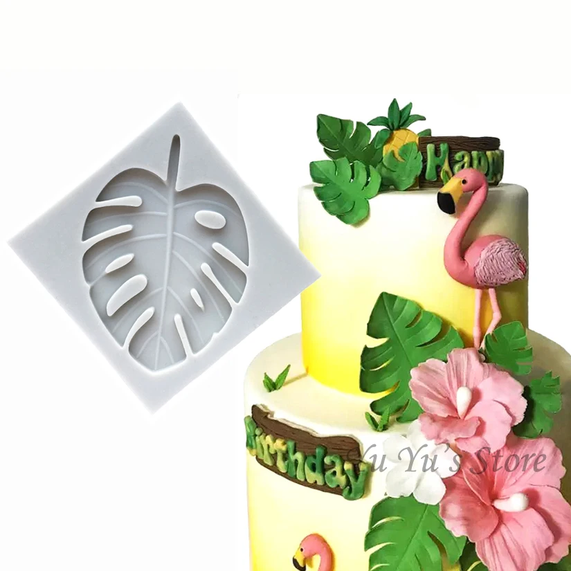 

3D Silicone Monstera Deliciosa Leaves Shapes Fondant Cake Chocolate Candy Jello Silicone Decorating Mould Tools
