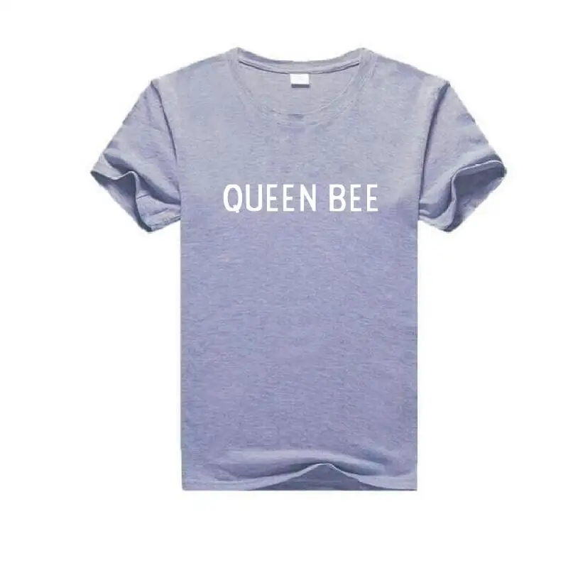 Забавная женская футболка QUEEN BEE белая черная одежда 2019 хлопковые топы с коротким