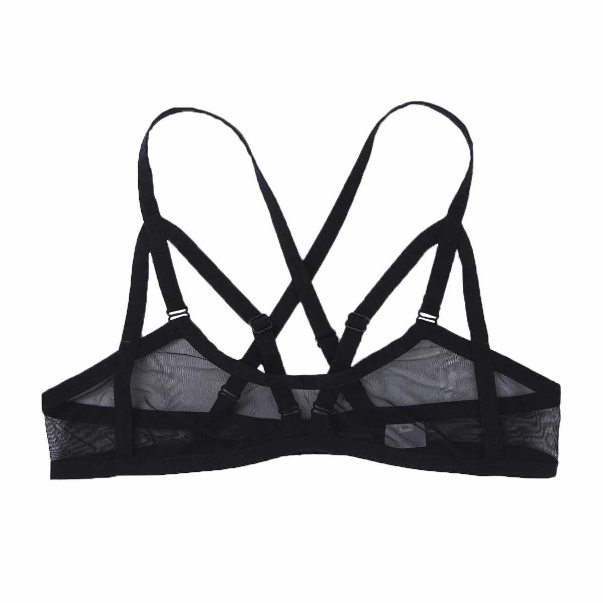 Women Hot Sexy Lingerie Soft Mesh See Through Adjustable Spaghetti Straps Wire-free No Pad Bra Top Ladies Intimates Bralette |