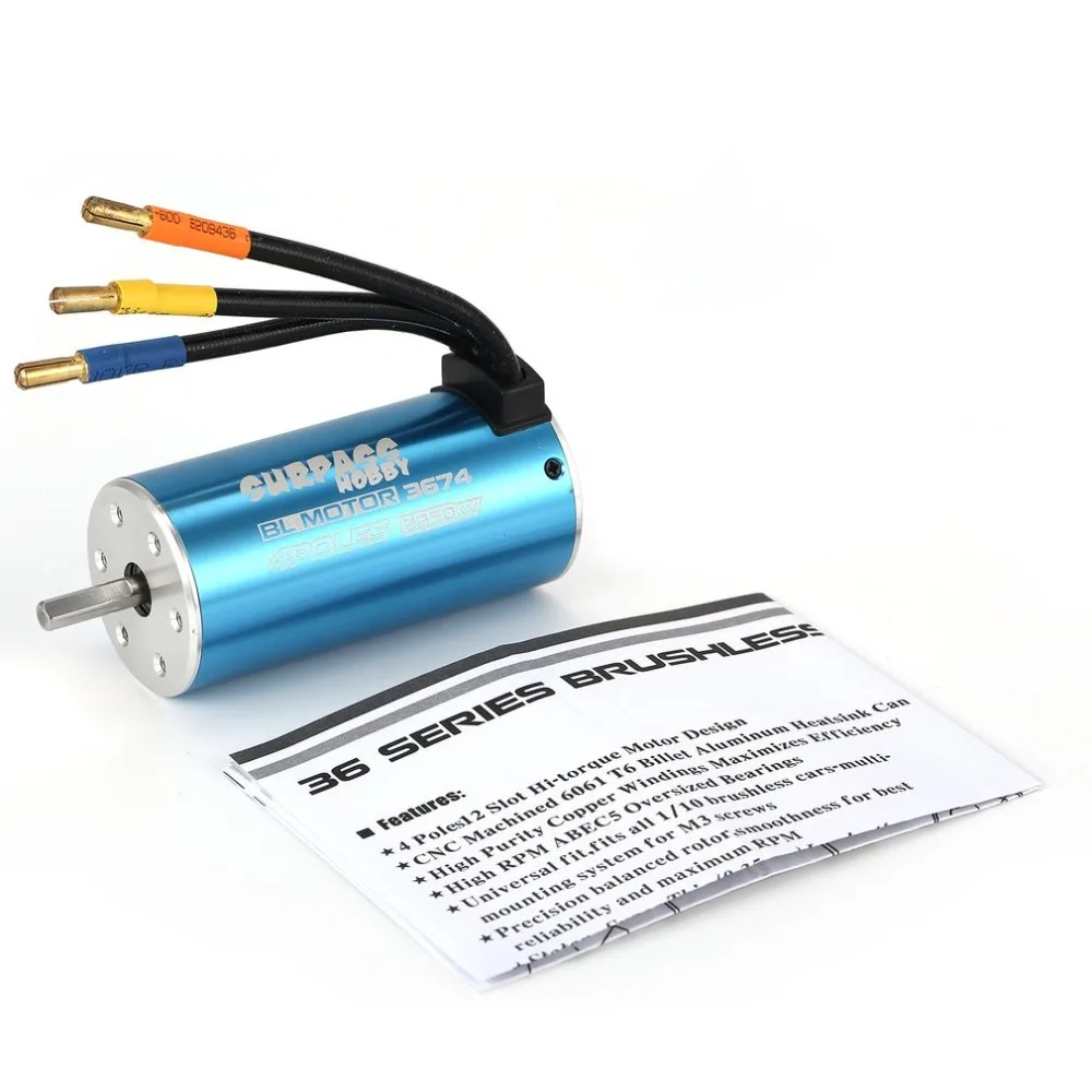 SURPASSHOBBY 3674 2250KV 2Y 5 мм бесщеточный двигатель для 1/8 RC дистанционного управления