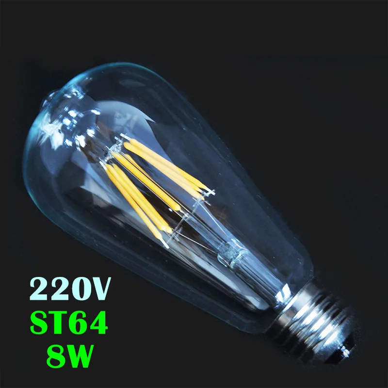 Новый ST64 G45 E27 2/4/6/8 Вт теплый белый светодиодный Винтаж ретро лампы накаливания