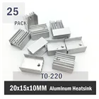 25 шт. Gdstime 20*15*10 мм TO220 алюминиевый теплоотвод охлаждающий плавник для VGA ОЗУ шаговый Драйвер MOSFET транзистор IC