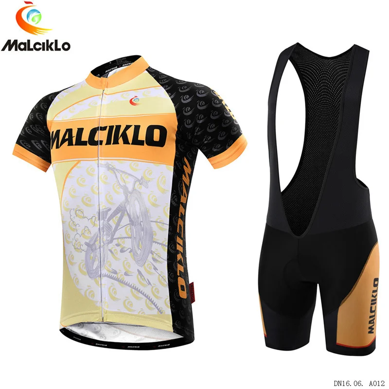 Jersey and Bib 1 Malciklo Pro Велоспорт Джерси Лето короткий рукав велосипед велосипедный спорт Джерси наборы для ухода за кожей Майо Ropa Ciclismo светоотражающие - Цвет: Jersey and Bib 1