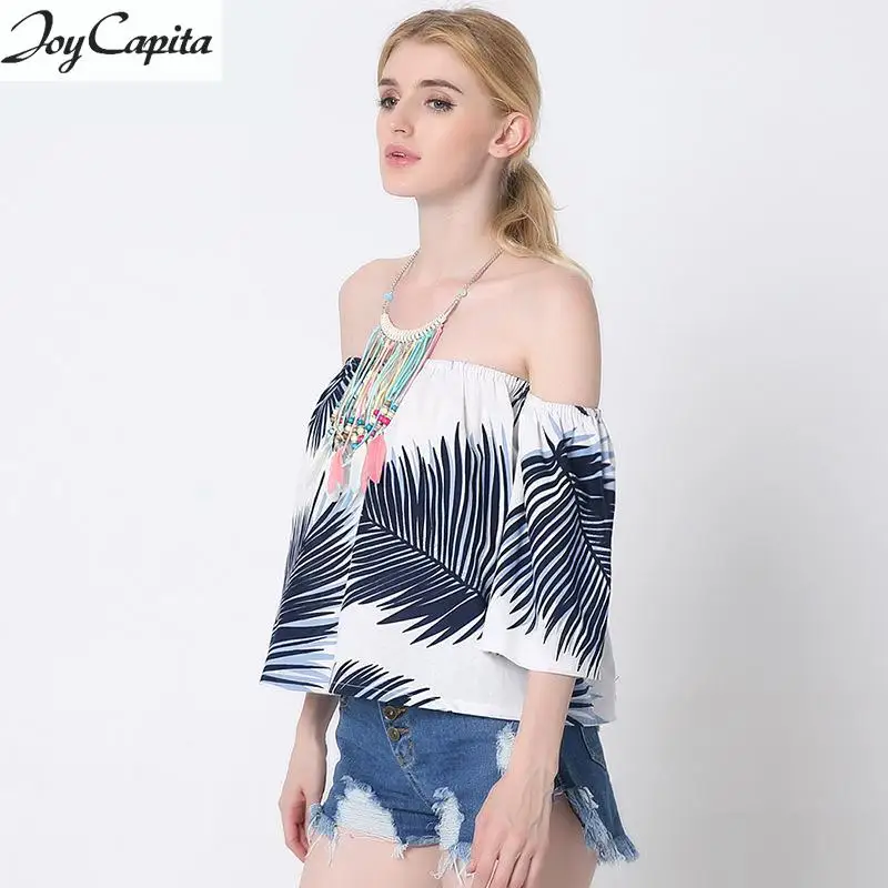 Радость На Душу Населения 2017 Европа Ветер Женщины Блузка Без Бретелек Blusas Mujer Slash