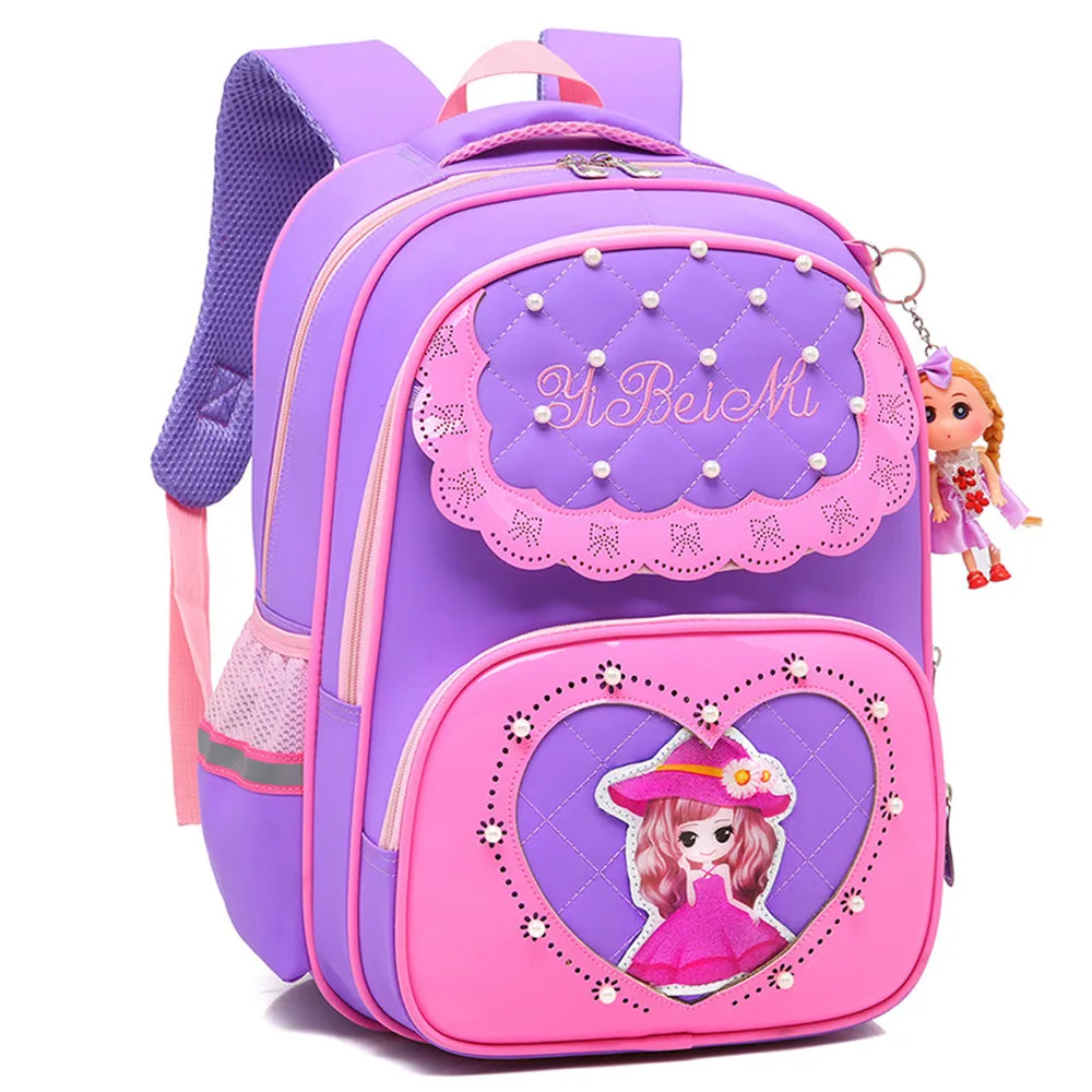 Детский Школьный рюкзак, ортопедический водонепроницаемый рюкзак для девочек