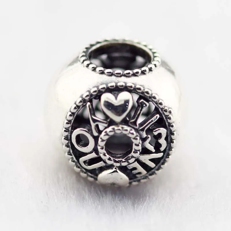 

Talk About Love Bead Fit Silver Charm Bracelet & Necklace 925 Silver Jewelry For Women Bracelet DIY Valentine's Gift