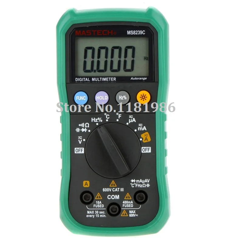 Цифровой Мультиметр MASTECH MS8239C, напряжение, ток, емкость, частота, температура, Автоматический диапазон, ручной 3 3/4