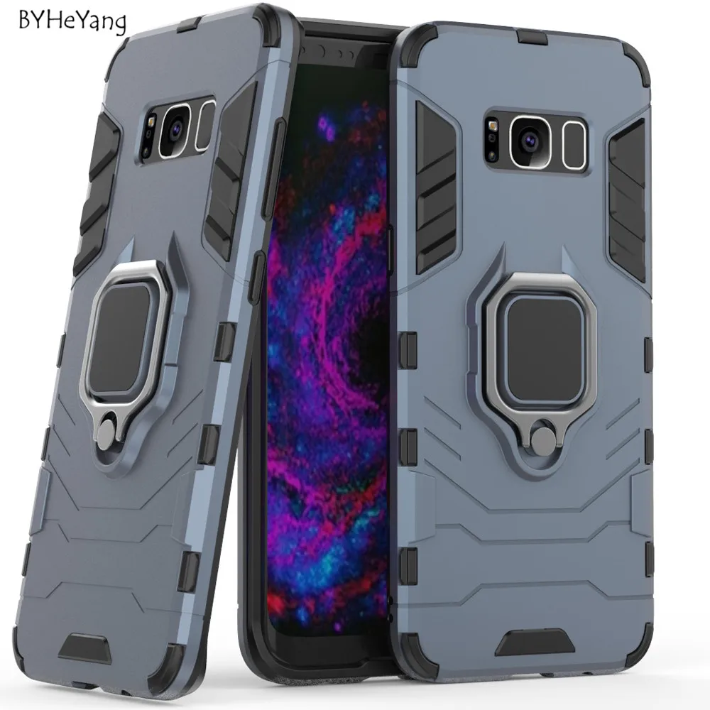 For Samsung Galaxy S8 Case Capa Cover Car Holder Magnetic Suction Ring Bracket Armor for Fundas | Мобильные телефоны и
