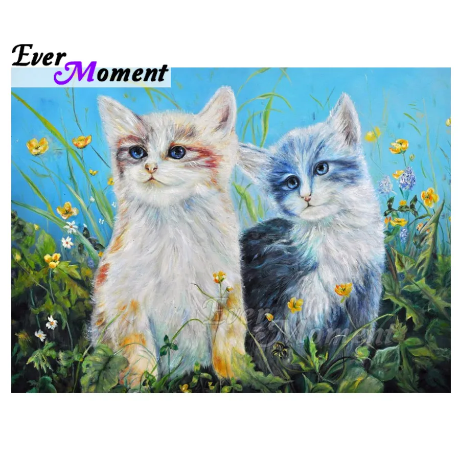 

Ever Moment Diamond Painting Mosaic Cats Full Square Drill Picture Of Rhinestone Diamond Embroidery Home Decoration ASF1482