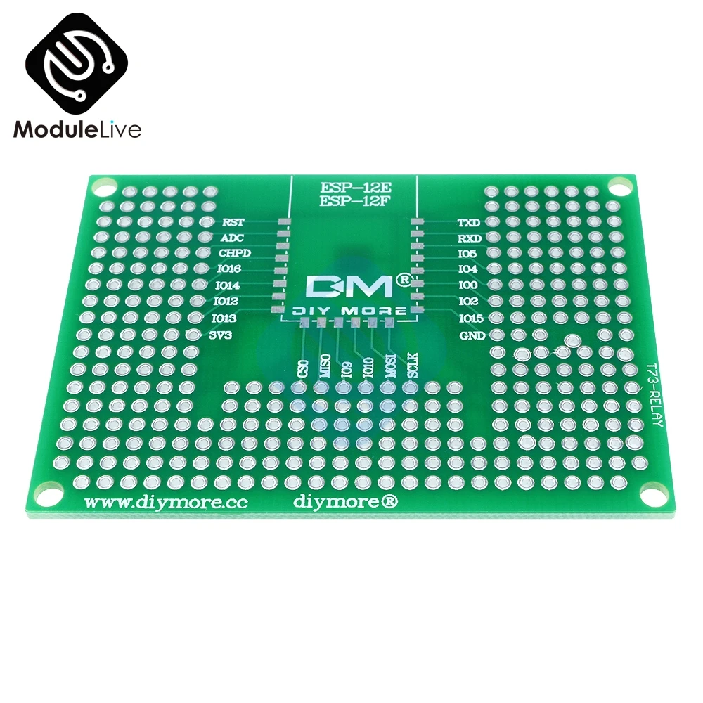 Двухсторонняя макетная плата для Arduino 5x7 см 50x70 мм реле ESP8266 Wi Fi ESP 12E ESP32