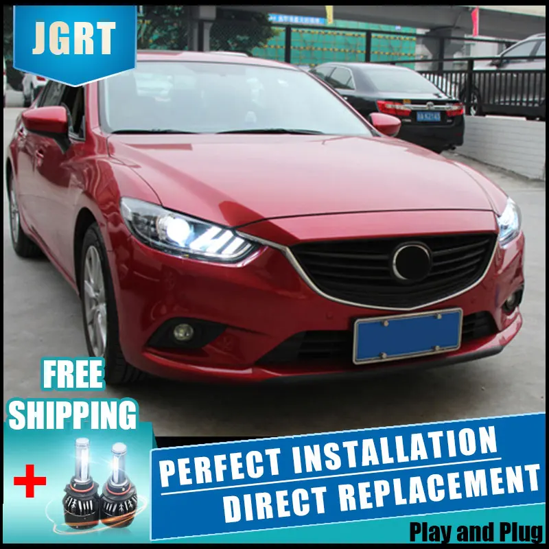 2 шт. светодиодный головной светильник s для Mazda 6 2014 2015 Автомобильный с двойной