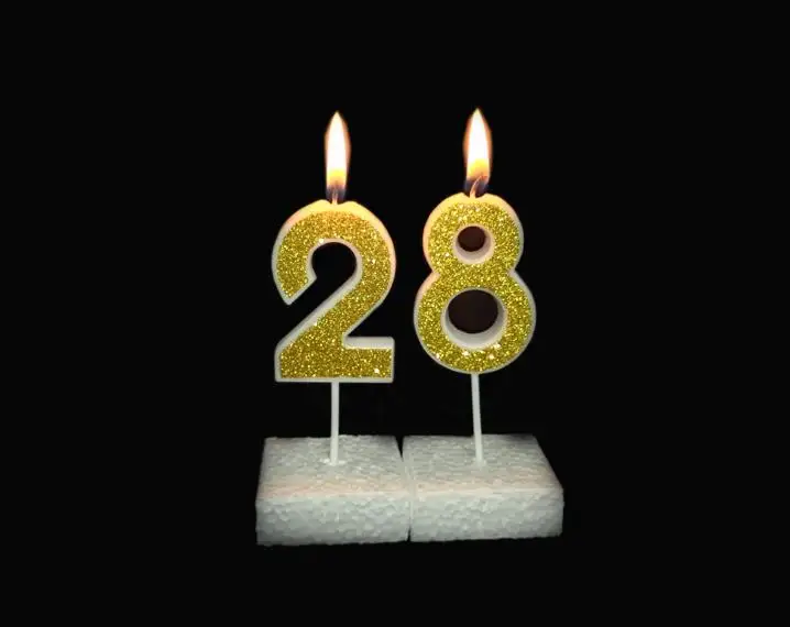 1 шт. свечи для дня рождения с цифрами 1, 2, 3, 4, 5, 6, 7, 8, 9, 0, золотые и Серебристые Детские вечерние свечи для дня рождения, декоративные свечи для торта