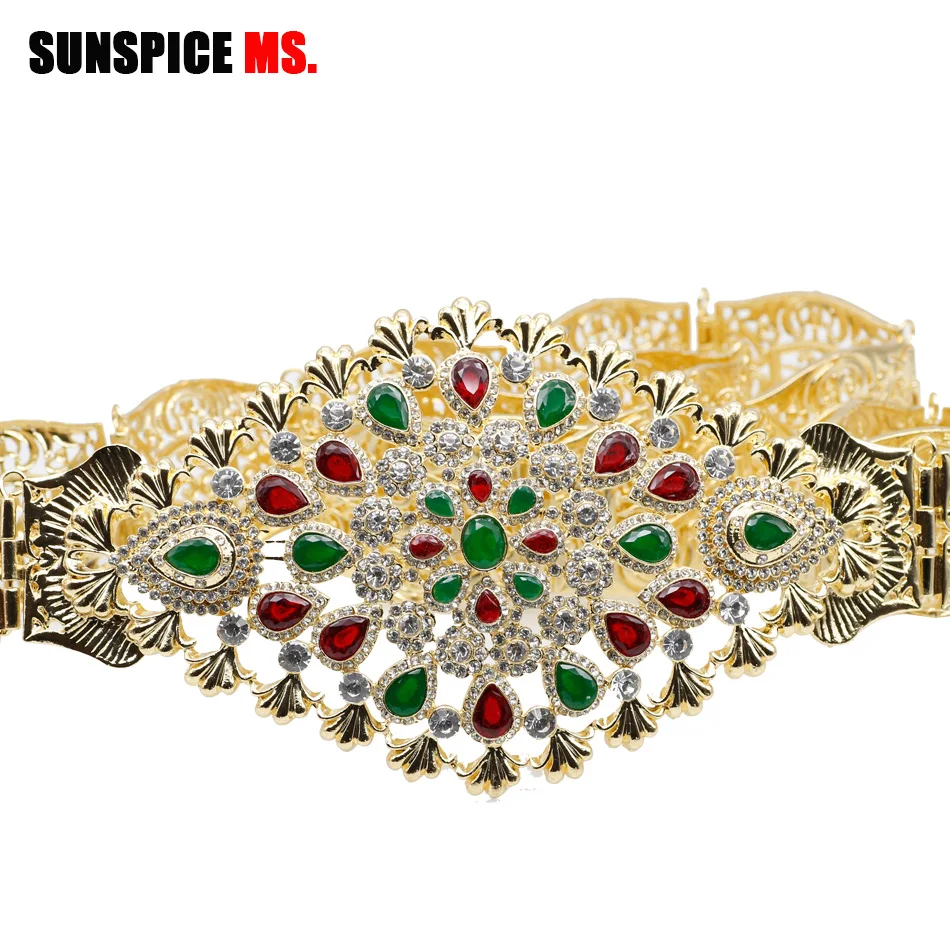 SUNSPICE-MS Fashion Moroccan Chic Caftan Wedding Metal Belt For Women Gold Color Adjust Length Waist Chain Bridal Jewelry Gifts