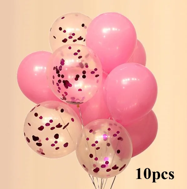 pink mix 10 шт./лот, прозрачные воздушные шары, Золотая Звезда, конфетти из фольги, прозрачные воздушные шары с днем рождения, детский душ, украшения для свадебной вечеринки - Цвет: pink mix