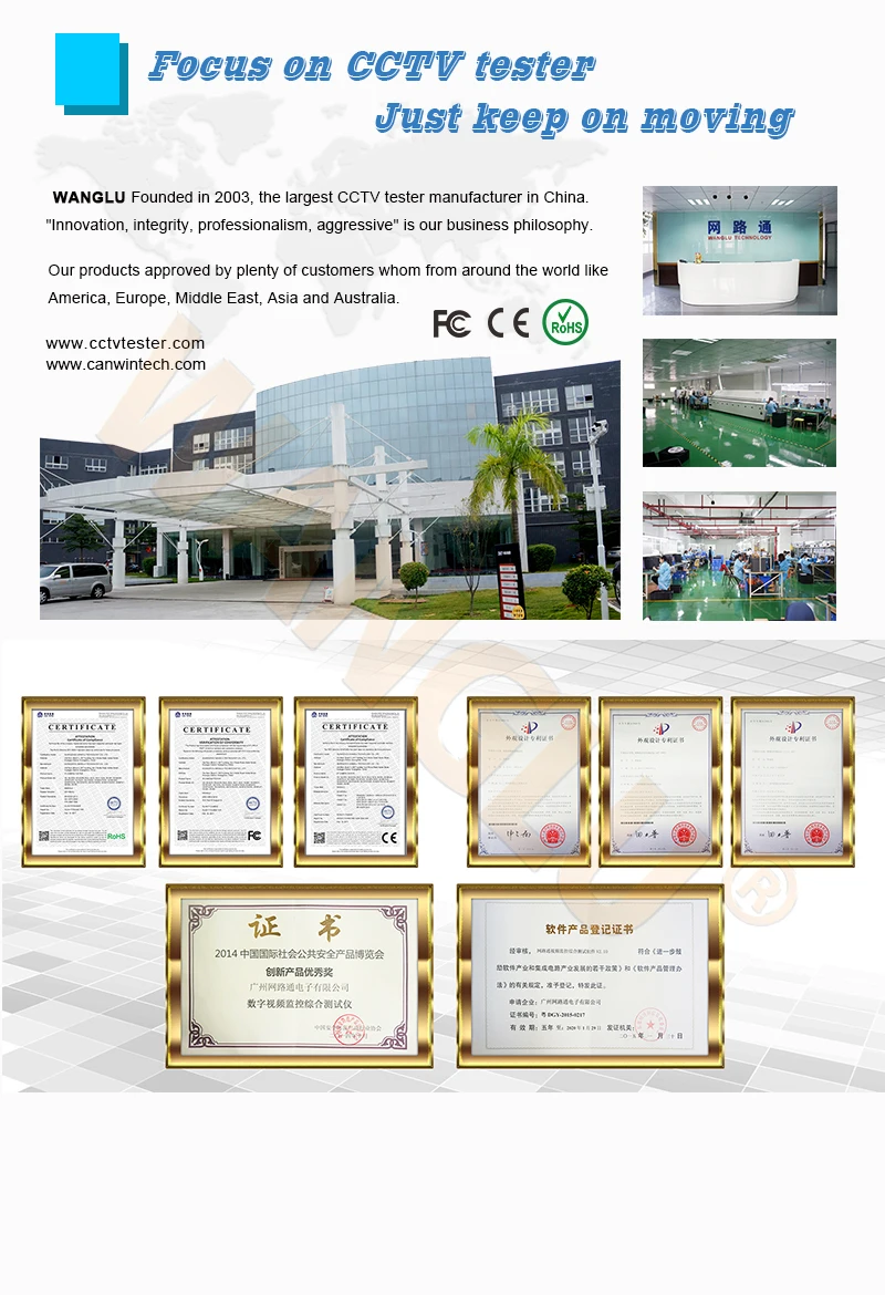 WANGLU " wirst IPC-1800ADH плюс коаксиальный HD 4,0 CCTV Тест er монитор с 4 к H.265 IP CVI TVI AHD CVBS все в одной камере тест