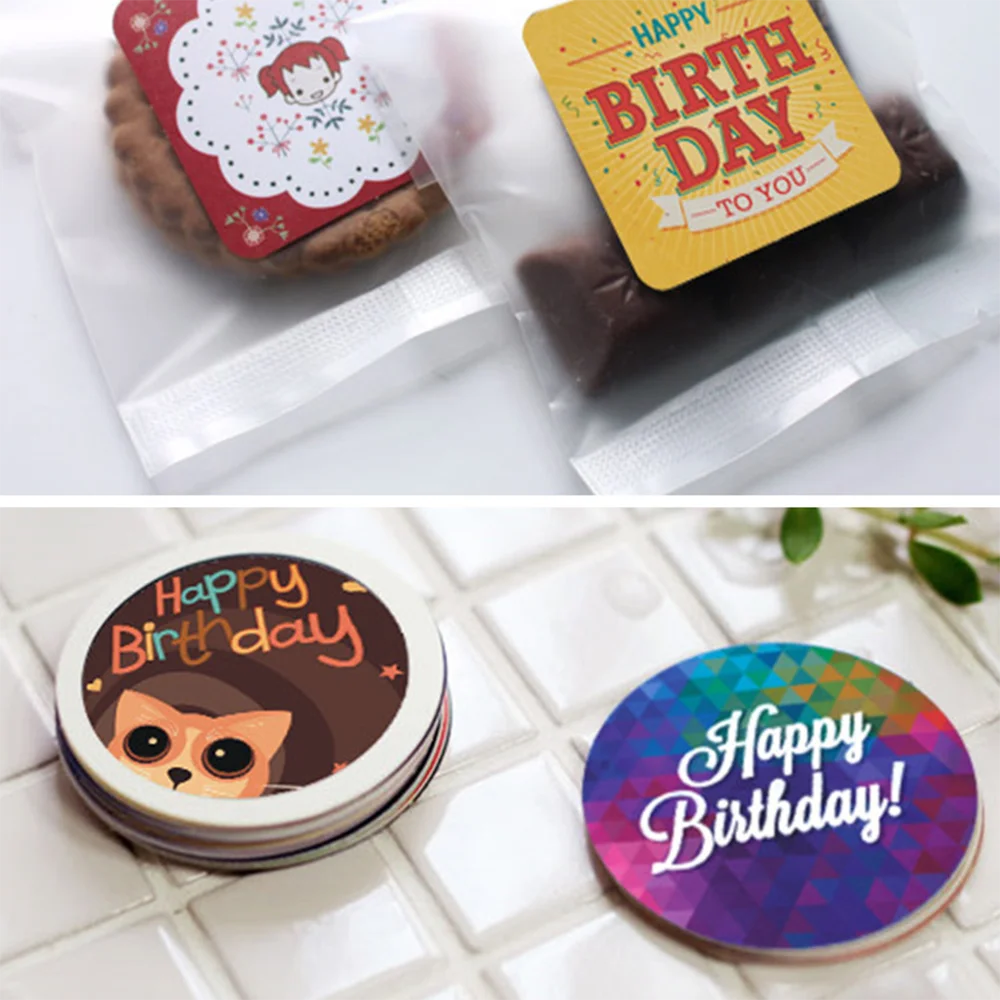 38pcs Happy Birthday Paper Stickers Kawaii Stationery DIY Scrapbooking Diary Decorations Handmade Supply Label Sealing