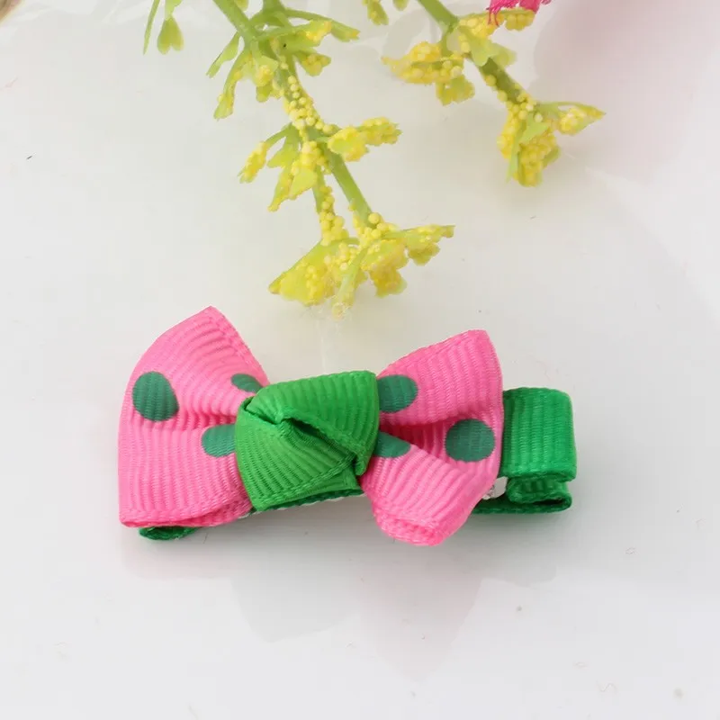 Q MISM 1PC Colorful Dot Bow Hairpins Hair Ornaments Cute Bow-Knot Princess Ribbon Clip Children Accessories | Детская одежда и