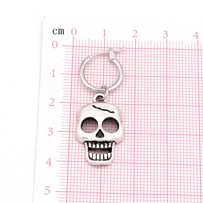 Dayoff Vintage Dinosaur Skeleton Skull Leopard Hoop Earrings Men Jewelry Cute Animal Sword Pendant Circle Earring Gift E290
