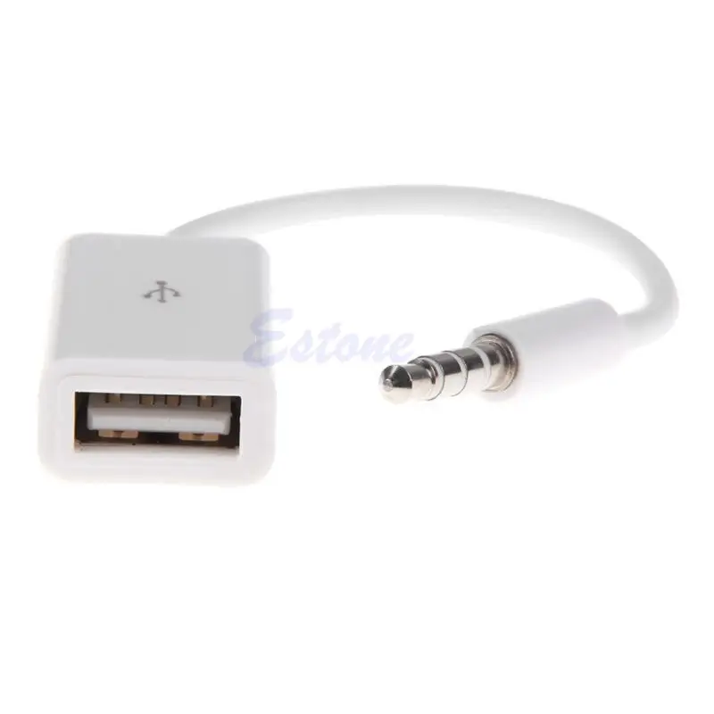 Белый мужской AUX аудио разъем для USB 2 0 Женский конвертер кабель Шнур