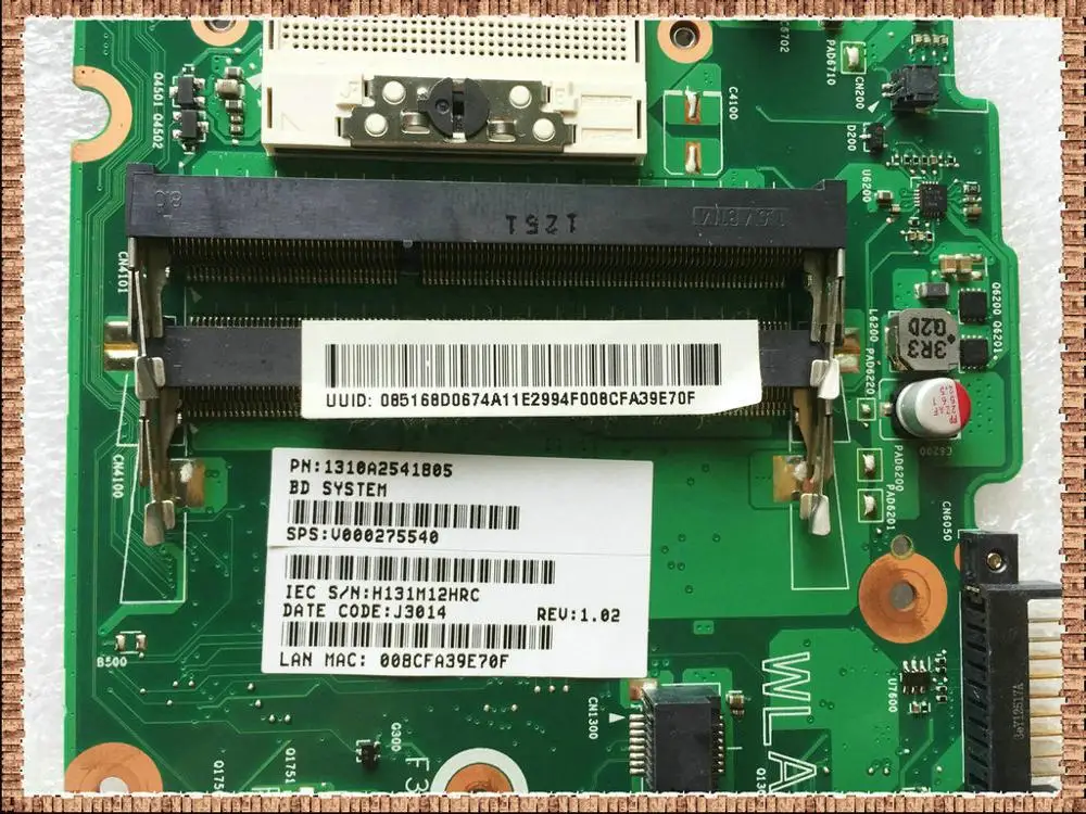 Полностью протестированная материнская плата для ноутбука Toshiba Satellite C850 C855 V000275540