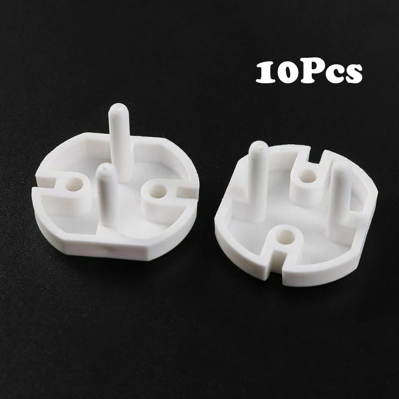 10Pcs White 2 отверстия для розеток европейского стандарта, крышка для детских электрических розеток с защитой от ударов, крышки для розеток, защита для детей - Цвет: 10Pcs White