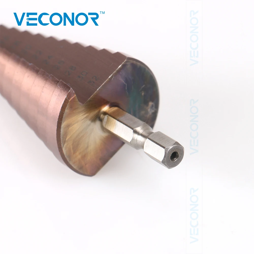

4-32mm Pagoda-Shaped Step Drill Bit 1/4"(6.35mm) Hex Shank High Speed Steel Ti Coated Metal Dilling Tool For Metalworking