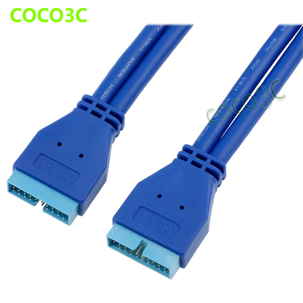 50 см материнская плата 19 / 20 Pin штекер-штекер порт Кабель USB 3 0 головка кабеля 5