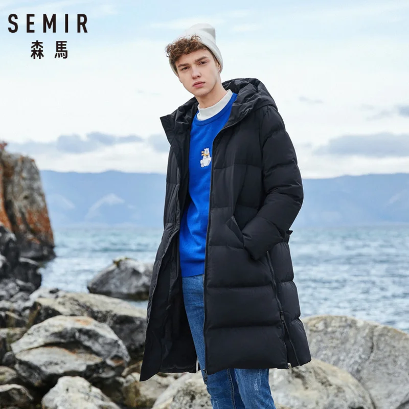 SEMIR Для мужчин пуховики стеганые пальто с капюшоном карманом пуховым