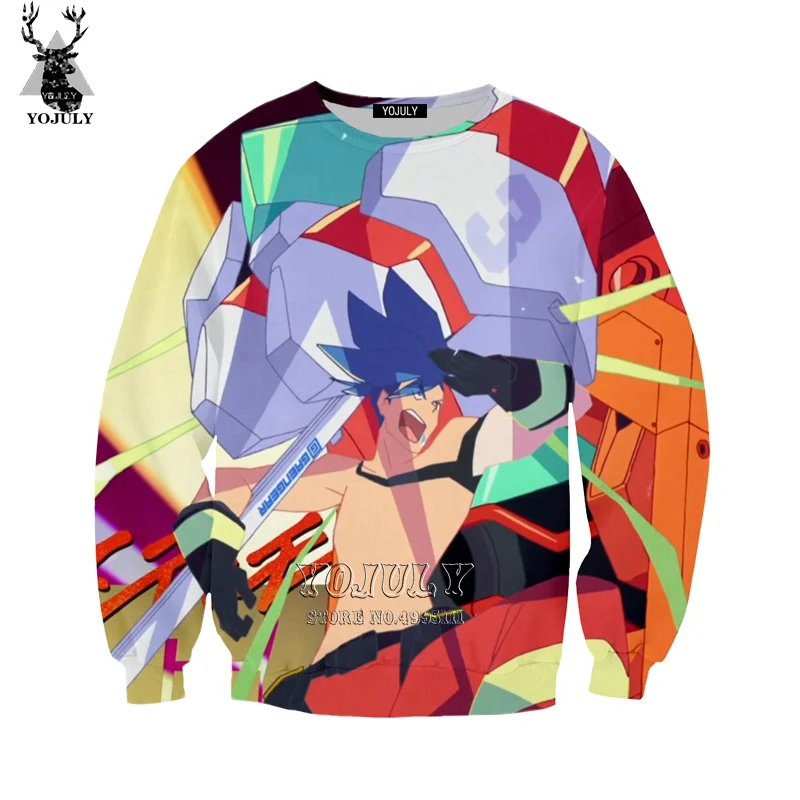 Yojuly 3d печати Для женщин Для мужчин аниме promare Толстовка Harajuku Осень толстовки Повседневное с О-образным вырезом с длинным рукавом Уличная A530