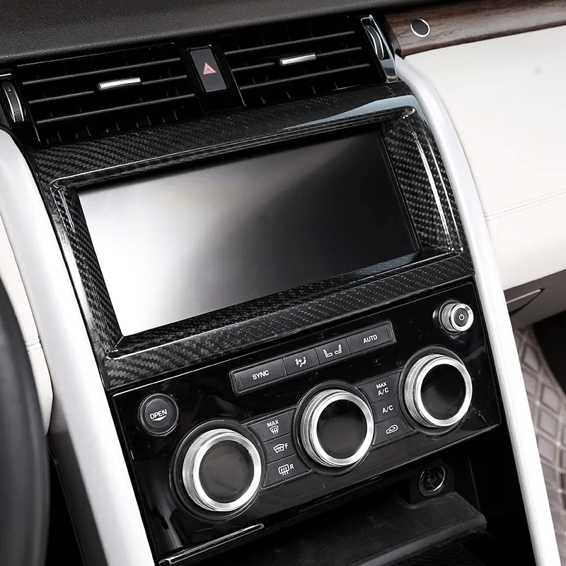 

Real Carbon Fiber For Land rover Discovery 5 LR5 L462 2017 2018 Interior Navigation box Frame Cover Trim 3d Stickers Accessory