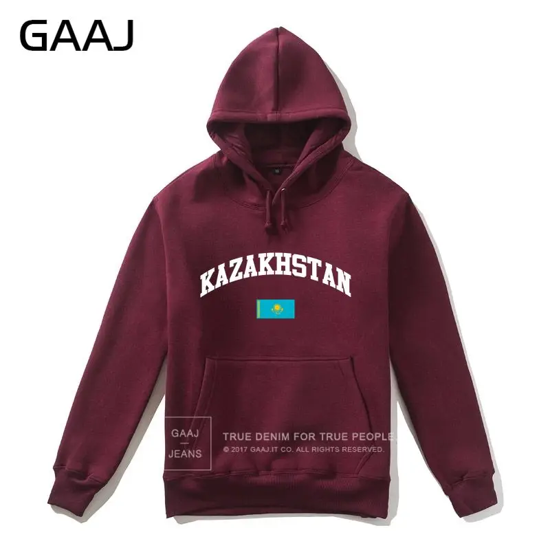 GAAJ Kazakhstan Flag мужская толстовка женская мужская на молнии Повседневная флисовая толстовка с капюшоном пальто Мужская Уличная одежда Felpe# GUJQ8 - Цвет: Wine