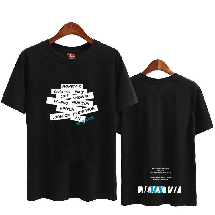 Футболка Monsta x с круглым вырезом и коротким рукавом свободная стильная рубашка