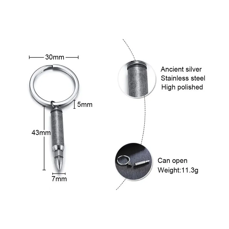 Personalized Name Stainless Steel Bullet Open Keychain Groomsman Gift Birthday Valentines Day Gifts for him