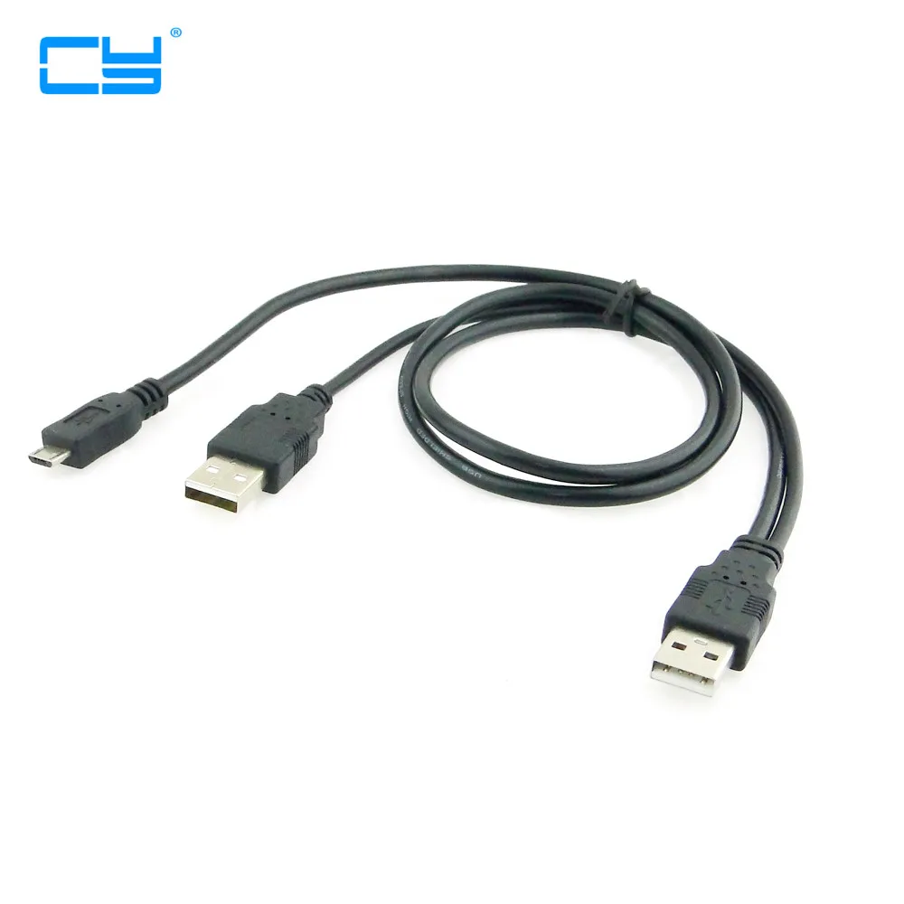 MIcro USB 5PIN Y кабель для передачи данных 2. 0 2 два типа A папа с usb источник питания