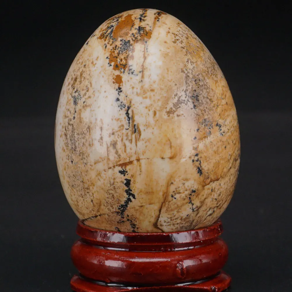 Picture Jasper Природный драгоценный камень кристалл рейки лечебная Сфера Йони массаж яйцо коллекция домашнего декора - Цвет: Picture Jasper