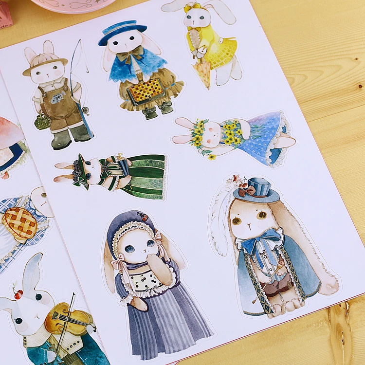 14 шт. креативные милые стикеры в виде кролика Виктории чехлы на колесиках