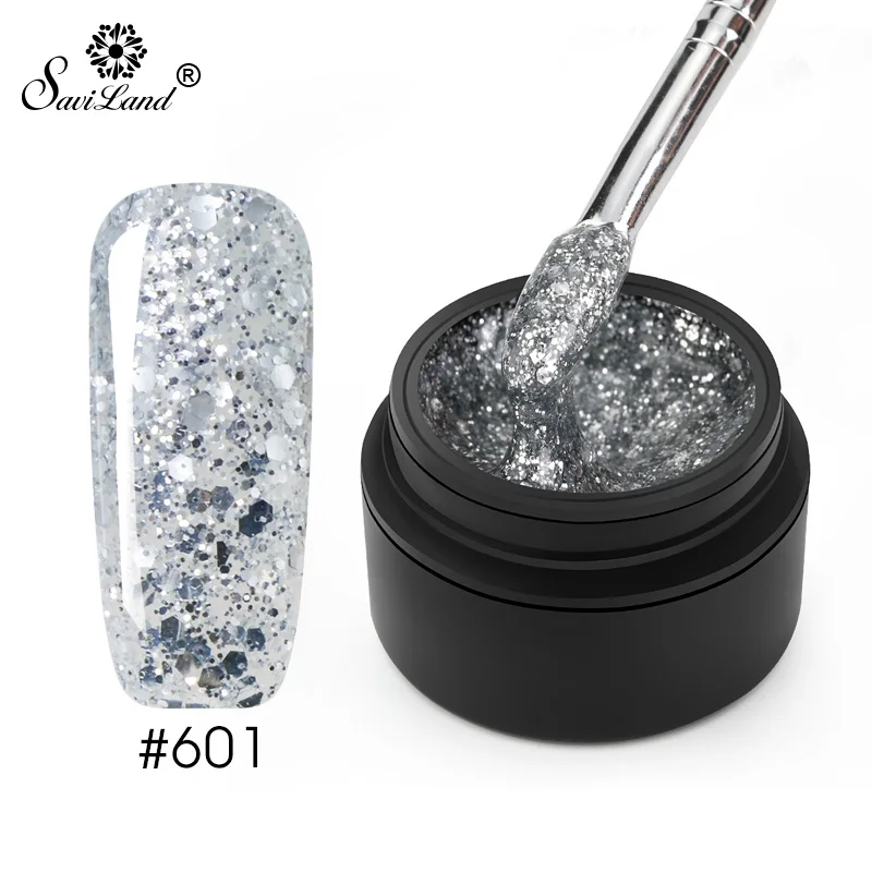 601 Saviland Новогодняя гель-краска Гибридный Алмазный Блестящий Гель-лак для ногтей УФ-дизайн ногтей маникюрный Гель-лак Блестящий Гель-лак - Цвет: 601