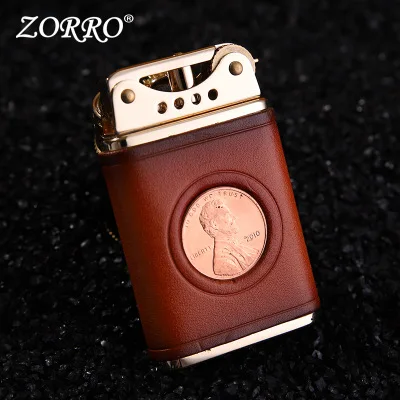 ZORRO ручной работы кожаная швейная Зажигалка Классическая винтажная масляная зажигалка подарок