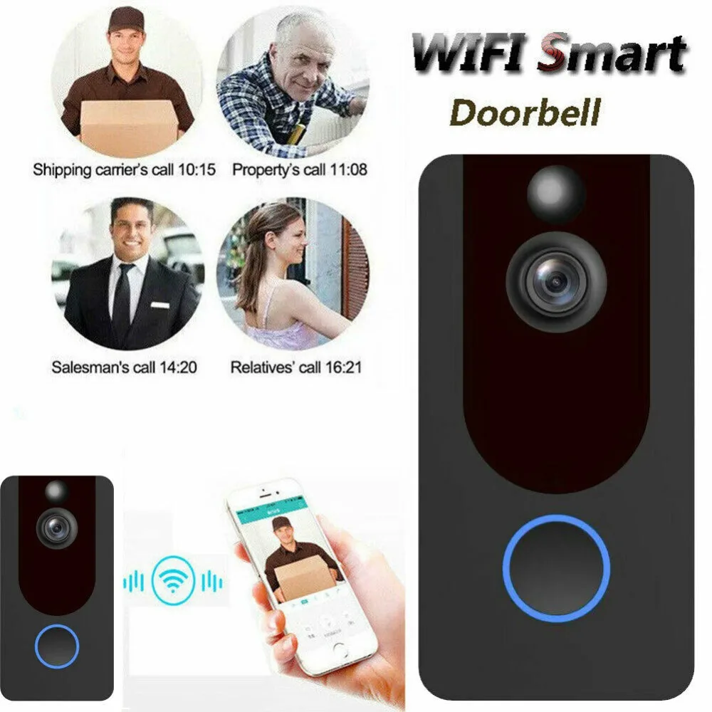 Детали о беспроводном кольцевом видео дверном звонке Wi Fi телефонном Интерком