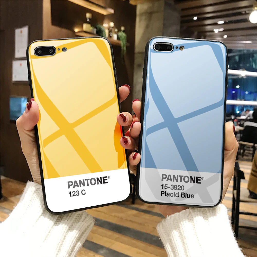 Чехол для телефона из закаленного стекла iPhone 7 XS 11 Pro MAX XR 8 Plus DIY Pantone 12 mini Max SE