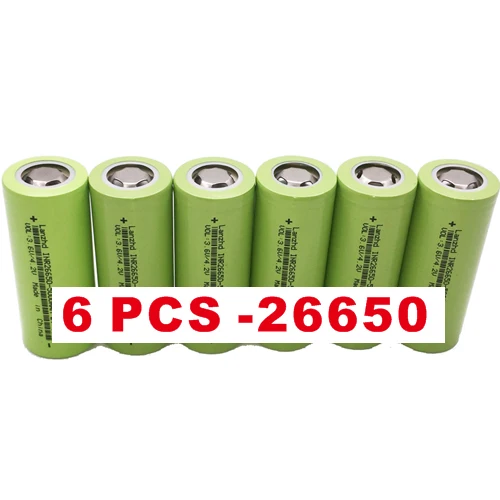 6 pcs 1-8 шт Новинка 26650 перезаряжаемая батарея 50A литиевая батарея 3,7 V 5000mA 26650 50A INR26650 батарея 26650 подходит для фонарика - Цвет: 6 pcs