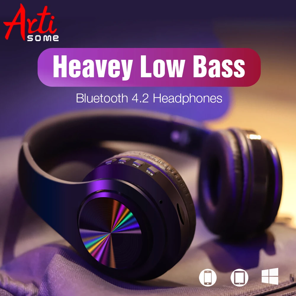 Новинка B7 Bluetooth наушники беспроводные стерео наушники складные низкие басы гарнитура Регулируемые наушники с микрофоном/TF картой