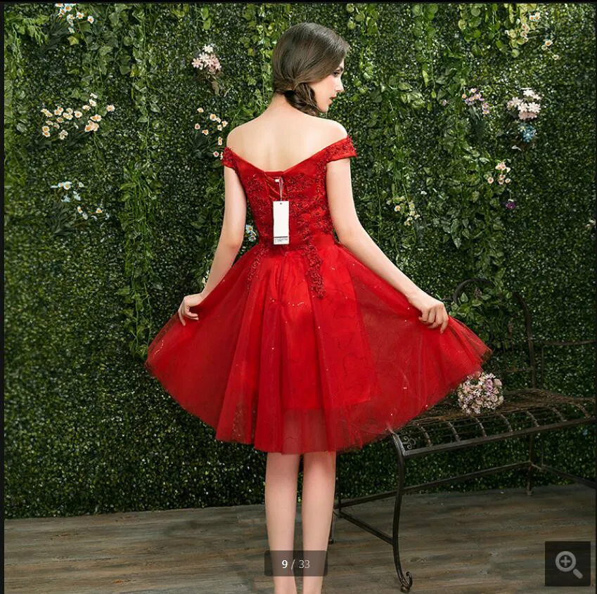 Robe de mariage Красные кружевные короткие свадебные платья недорогие маленькие