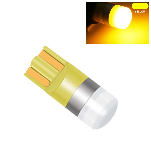 yellow 2 шт T10 W5W светодиодный Габаритные фонари для автомобиля лампа для чтения 3030 SMD авто интерьер автомобиля Купол двери аксессуары для ламп чистый белый 6000K - Испускаемый цвет: yellow