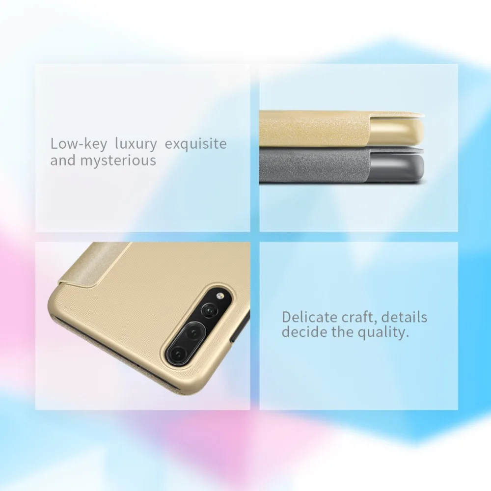 For Huawei P30 Pro cases Nillkin Sparkle PU Flip leather case cover lite nova 4e P20 Mobile Protective |
